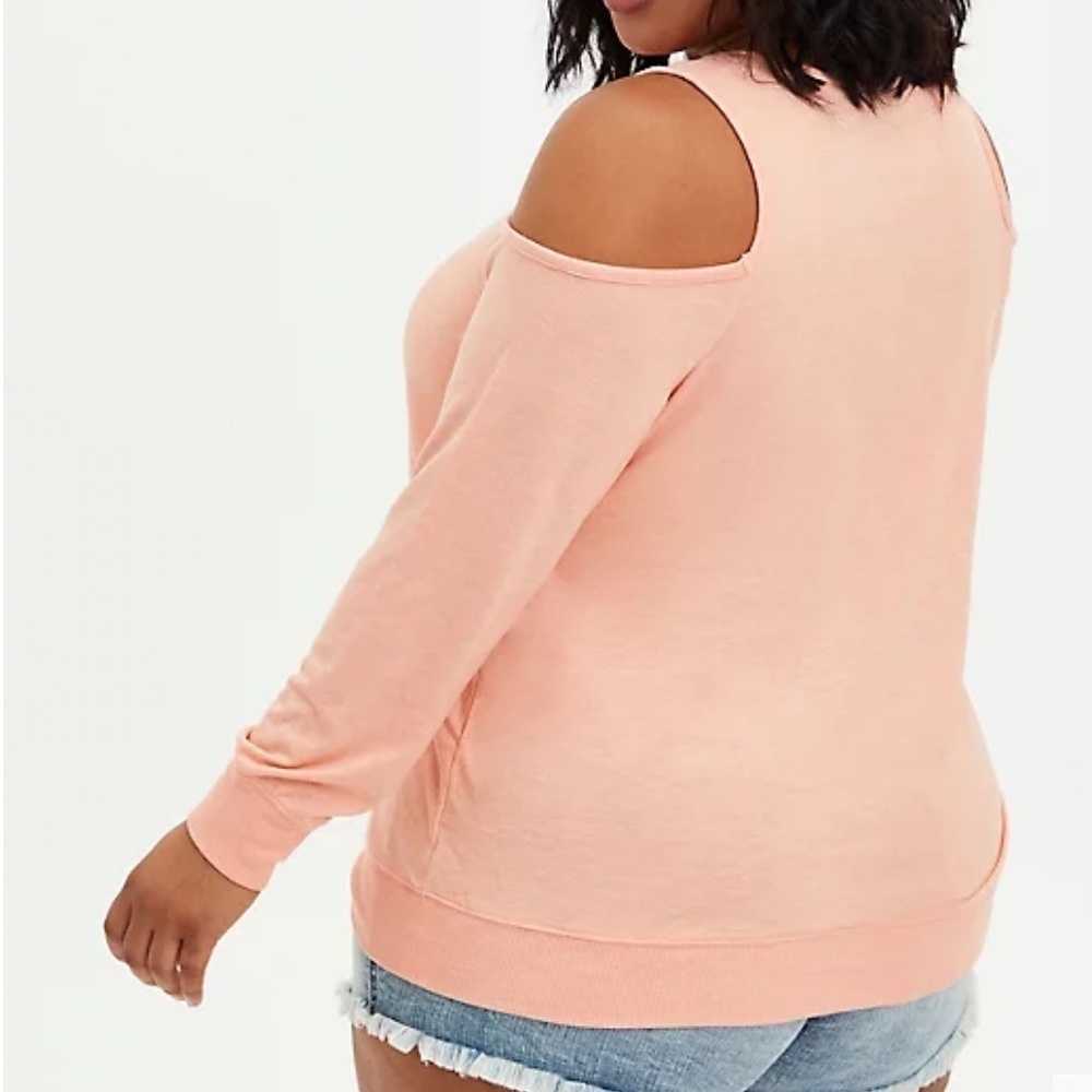 Torrid Mineral Wash Cold Shoulder Strappy Top in Peach‎ Size Large - Picture 2 of 10